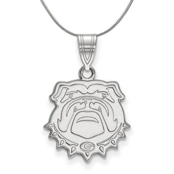 Sterling Silver U of Georgia Md Pendant Necklace - 24 Inch